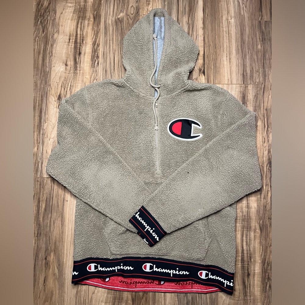 Champion Mens Sherpa Hoodie Zip Fleece Pullover